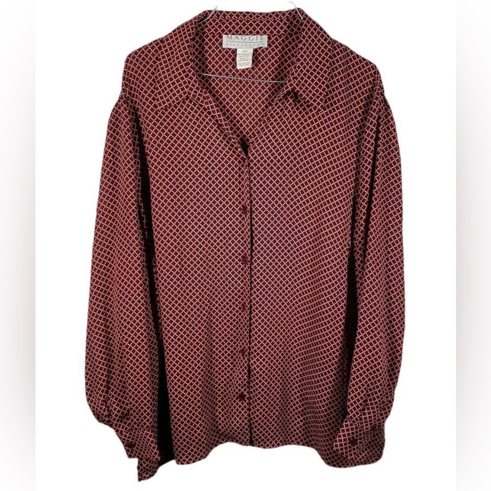 Maggie McNaughton Red patterned long sleeve Blouse 18W